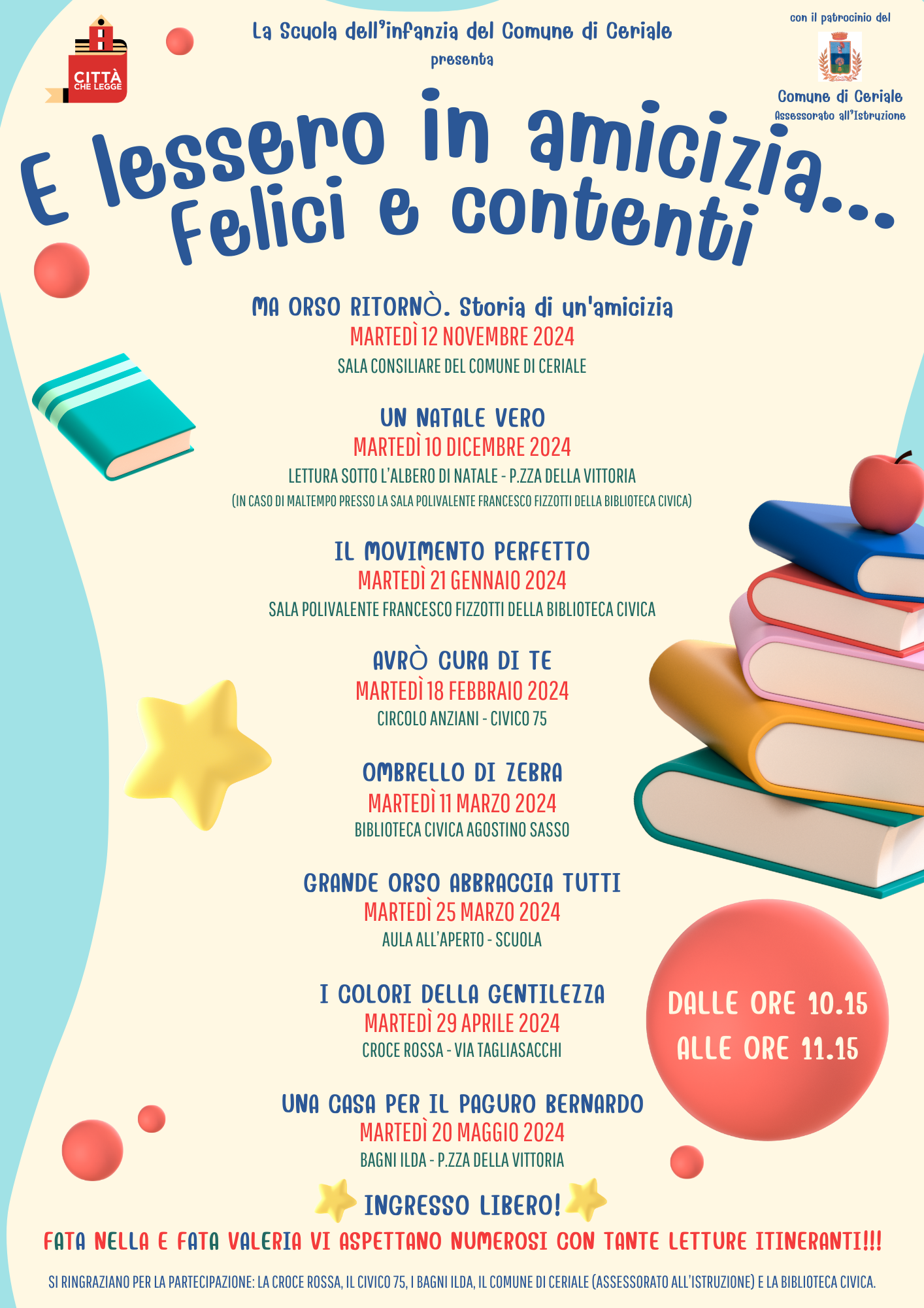 LETTURE ITINERANTI SCUOLA INFANZIA CERIALE